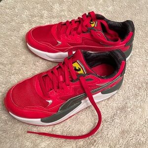 Puma youth size 4.5 Ferrari shoes red